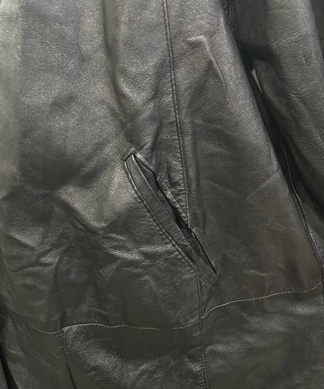 Yoke Leather Coat BK
