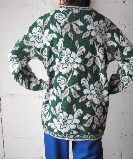 Lame Mix Flower Pattern Sweater GNWH