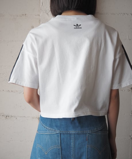 adidas Trefoil Print Cropped Tee WHBK