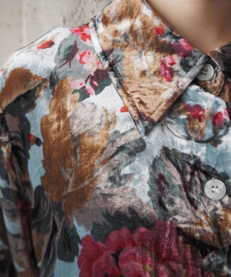 Velor Floral Pattern Shirt BLPIBR