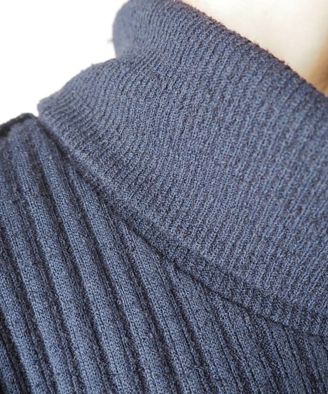 Button Sleeve Turtle Knit Dress NV