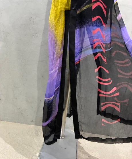 DIESEL Print Sheer Layered Skirt BKPURYE