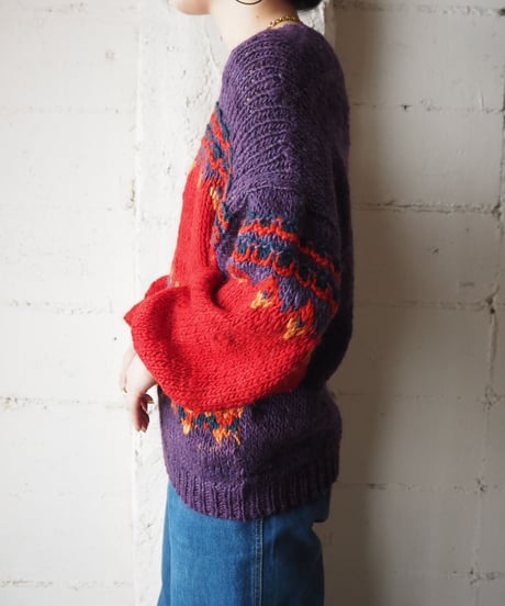 Volume Sleeve Pattern Knit PURRE