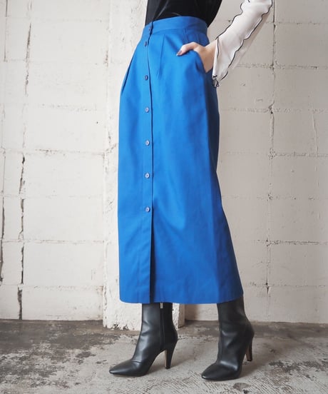Front Button Tight Skirt BL