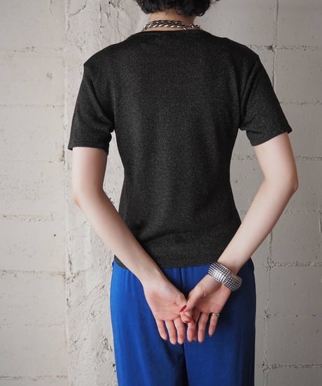 Short sleeve Lame Knit BKGO