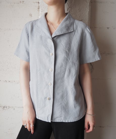 FLAX Open Collar S/S Shirt GR