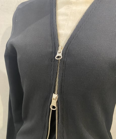 Y's Rib Double Zip Up Tops
