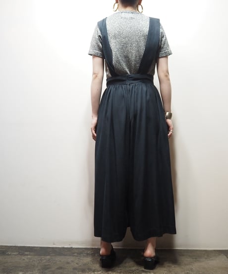 Wide Silhouette Suspender Pants BK