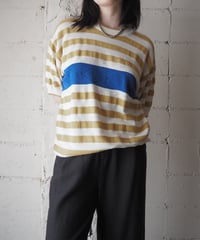 Christian Dior MONSIEUR Stripe Short Sleeve Knit YE WH BL
