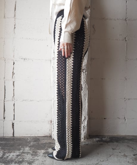 Crochet Stripe Pants BKIV