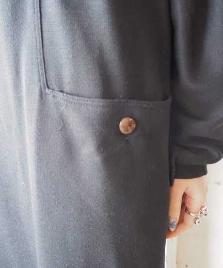 Stand Collar asymmetric Dress BK