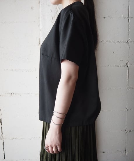 1960's Euro Cutwork Collarless Blouse BK
