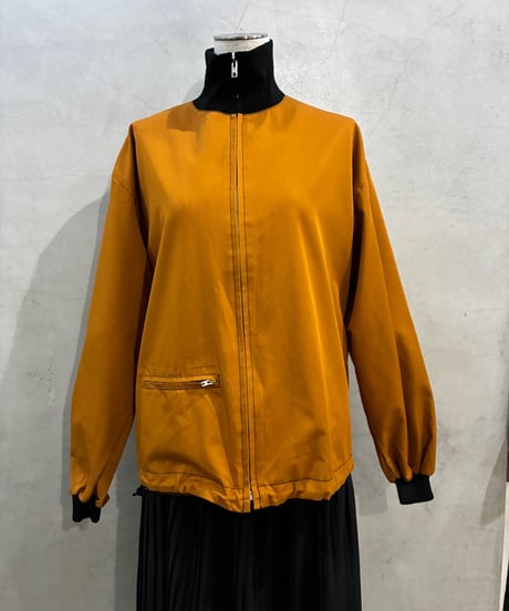 Drawcord Hem Rib Collar Zipup Blouson BRBK