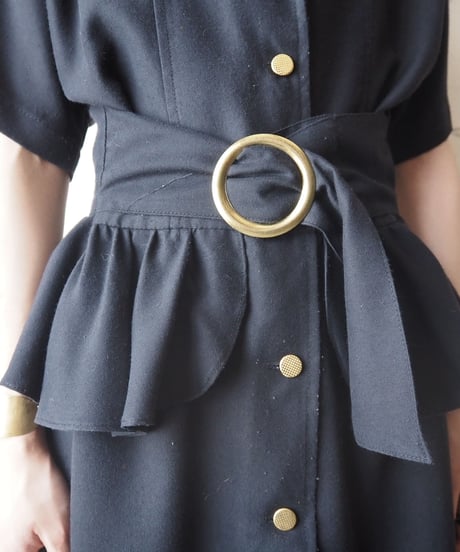 1980's Peplum Design S/S Dress BK