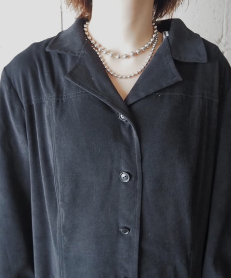 Fake Suede Shirt Dress BK