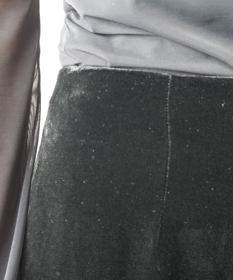 Velvet Tight Long Skirt BK
