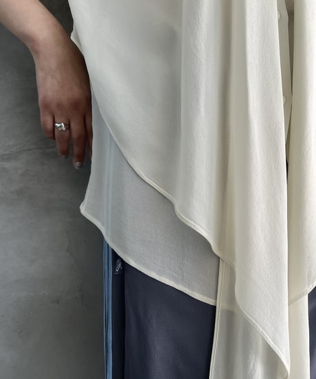 Drape Collar Silk Blouse IV