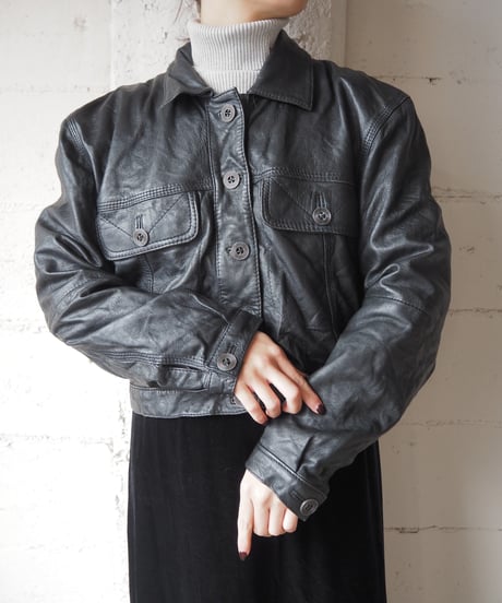 Short Leather Jacket BK