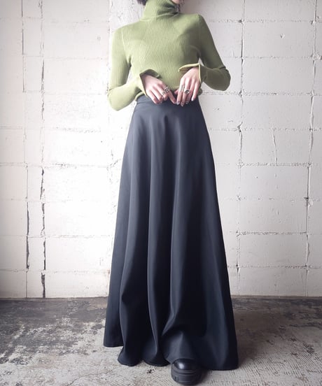 Slit Sleeve Rib Tultle Neck GN
