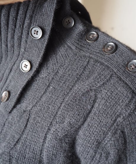 RALPH LAUREN Turn Over Collar Knit BK