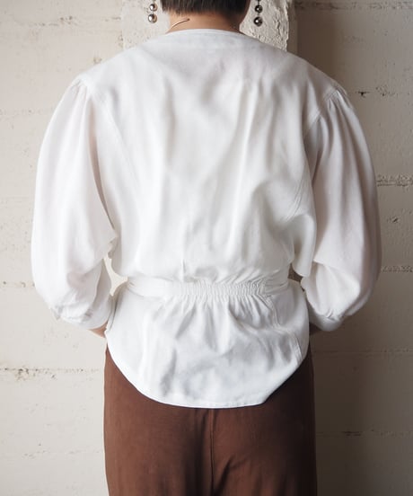 Double Button Waist Design Shirt WH