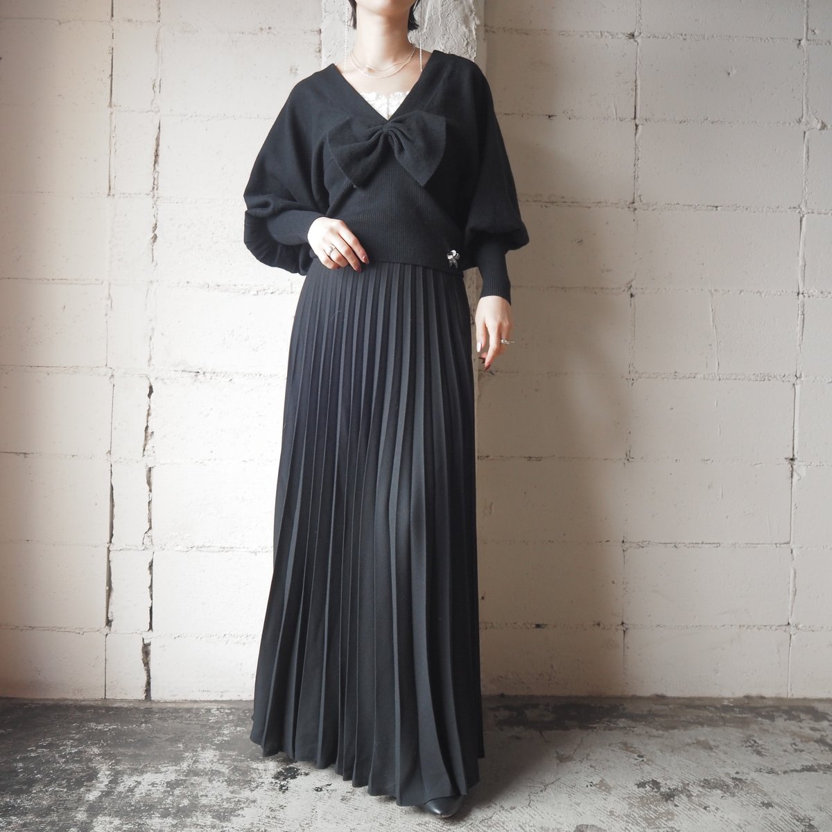 Accordion Pleats Skirt BK | Orfeo