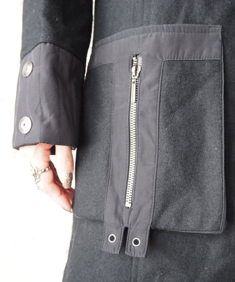 Stand Collar Design Coat BK