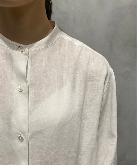 J.CREW Band Collar Linen Shirt WH