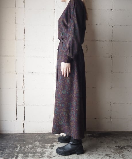 Calvin Klein Flower Pattern Silk Dress DPUR