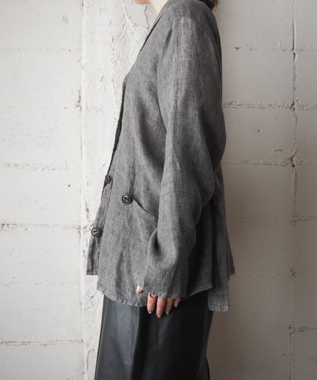 FLAX Side Belted Linen Jacket GR