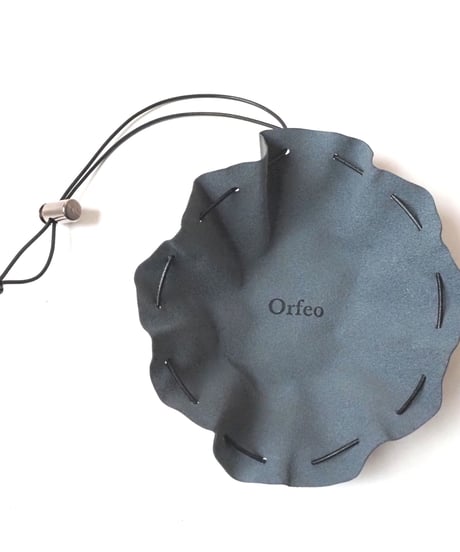 【Orfeo Original】Drawstring Leather Pouch BK