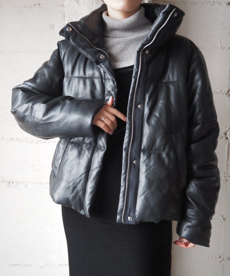 Fake Leather Down Jacket BK