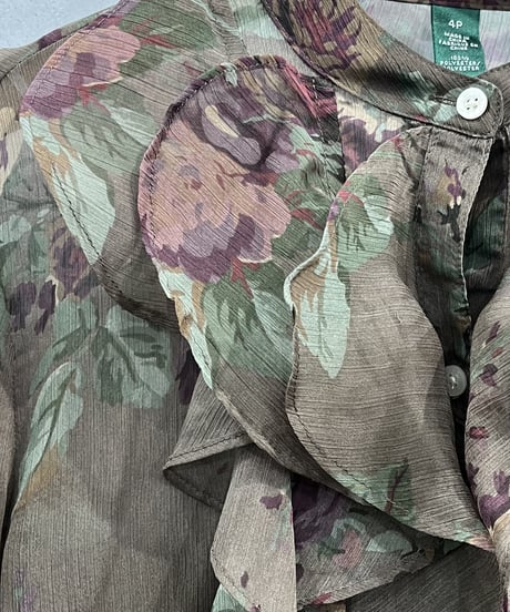 "LAUREN" Flower Pattern Frilled Blouse BR
