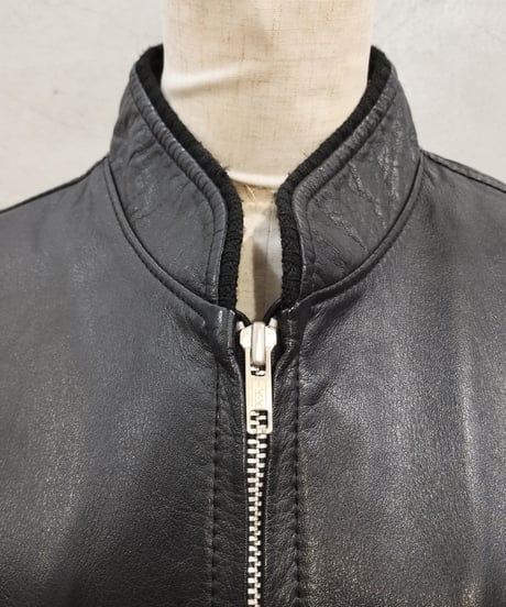 Zip Up Leather Blouson BK