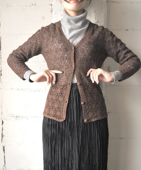 Hand Knit Crochet Cardigan BR