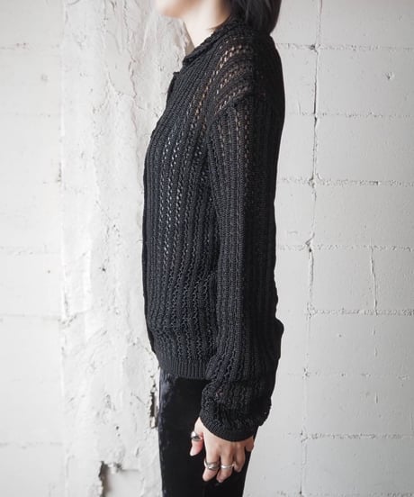 Mesh Knit Cardigan BK