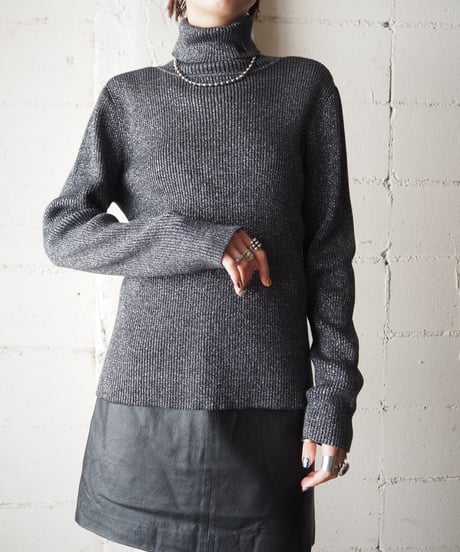 Lame Mix Turtleneck Khit BKSIV