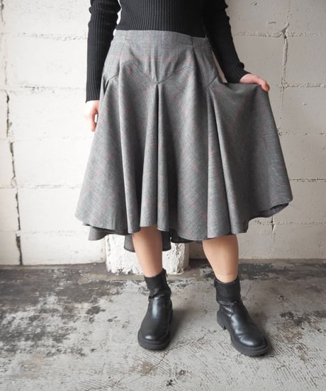 D&G Dolce&Gabbana Check Handkerchief Hem Skirt GR