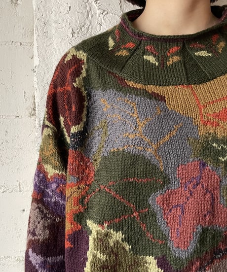 Hand Knit Botanical Pattern Knit KAOR