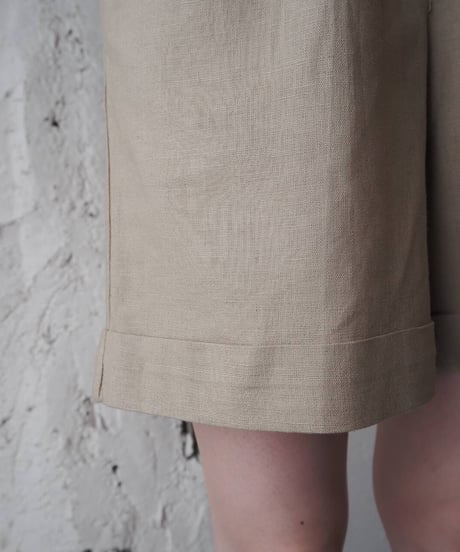 Linen Mix Tuck Shorts BE