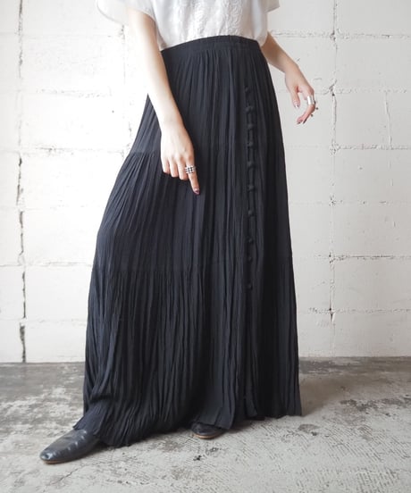 Washer Tiered Easy Skirt BK