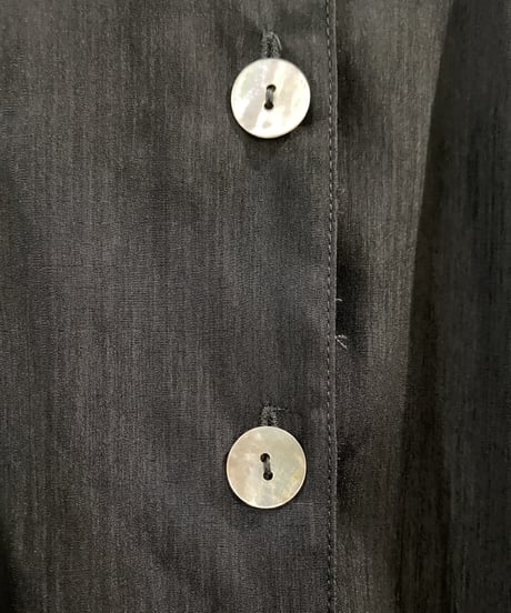 S/S Shell Button Open Collar Shirt BK