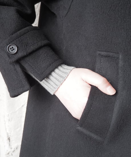 1980's Collarless Long Coat BK