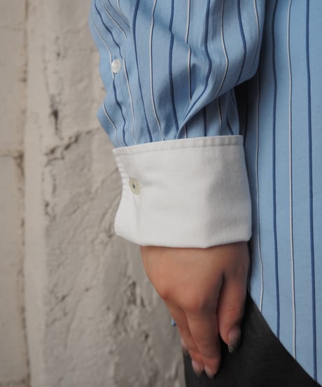 Ralph Lauren White Collared Stripe Shirt BLWH