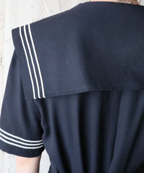 Sailor Collar Double Button Dress NV
