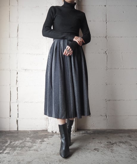 Stripe Flared Skirt BKGR