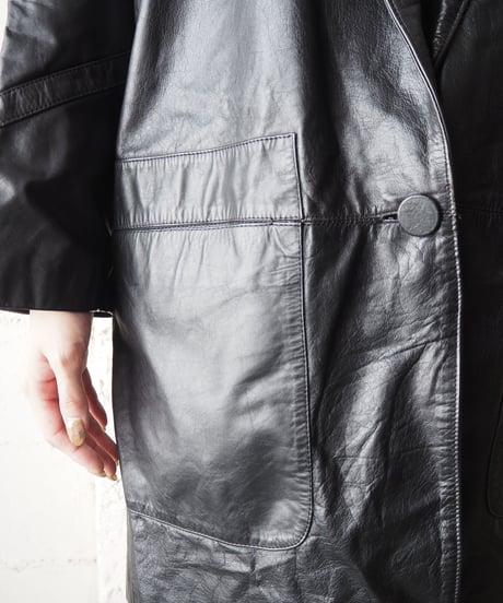 Shawl Collar Leather Jacket BK