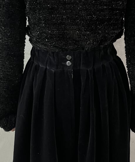 Velour Flared Skirt BK