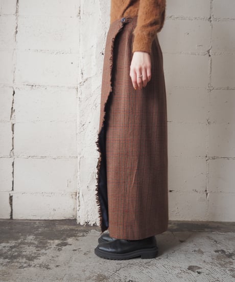 Wool Pattern Wrap Skirt BR