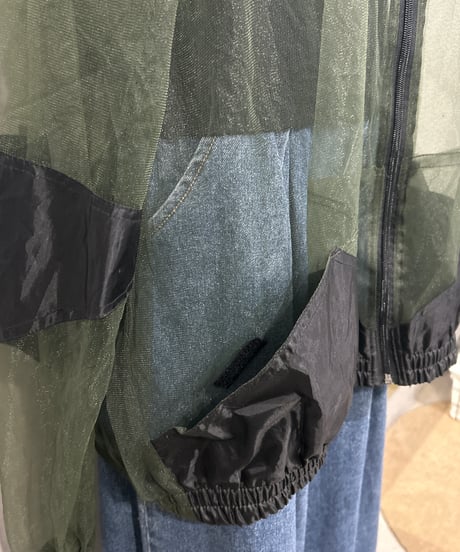 Sheer Hooded Zip Up Jacket KA